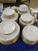 PART SET OF NORITAKE CONTEMPORARY HERITAGE GILDED RIM PLATES, CUPS ETC