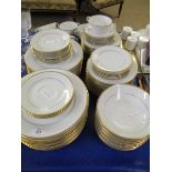 PART SET OF NORITAKE CONTEMPORARY HERITAGE GILDED RIM PLATES, CUPS ETC