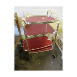 CHROMIUM EFFECT THREE TIER TEA TROLLEY