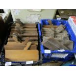 TWO BOXES OF MIXED MOULDING PLANES ETC