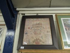 PINE FRAMED PRINT OF A SAMPLER