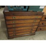 SIX DRAWER CAMPAIGN TYPE CHEST WITH INSET HANDLES