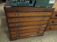 SIX DRAWER CAMPAIGN TYPE CHEST WITH INSET HANDLES