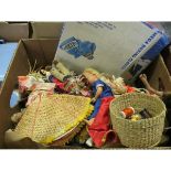 BOX CONTAINING CONTINENTAL DOLLS ETC