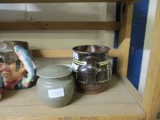 SLIPWARE TYPE JUG AND A LIDDED JAR