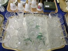 TRAY CONTAINING MIXED CUT GLASS WARES