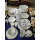 QUANTITY OF THOMAS JERMANY WHITE AND GILDED RIM TEA/DINNER WARES