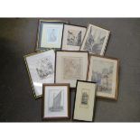 MIXED LOT OF PICTURES, PRINTS, ETCHINGS ETC