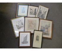 MIXED LOT OF PICTURES, PRINTS, ETCHINGS ETC