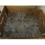 BOX CONTAINING WINE GLASSES ETC