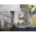 THREE PLASTIC TUBS CONTAINING MIXED COINAGE