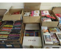 EIGHT BOXES OF PAPERBACK BOOKS ETC