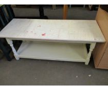 WHITE PAINTED RECTANGULAR TWO TIER COFFEE TABLE