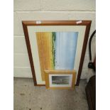 D TUFNELL FRAMED WATERCOLOUR AND TWO FURTHER PASTELS (3)