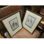 PAIR OF TEAK FRAMED GOLFING PRINTS