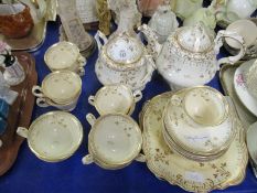 VICTORIAN PAINTED AND PARTIALLY GILDED PART TEA SET