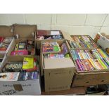 SIX BOXES OF PAPERBACK BOOKS ETC