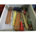 TUB CONTAINING PROPELLING PENCILS, THERMOMETERS ETC