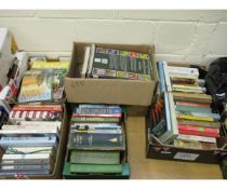 FIVE BOXES OF BOOKS TO INCLUDE GARDENING AND ORNITHOLOGY BOOKS