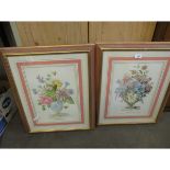 TWO FRAMED FLORAL PRINTS