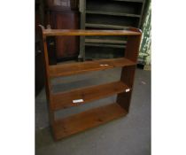 PINE FRAMED TWO FIXED SHELF BOOKCASE