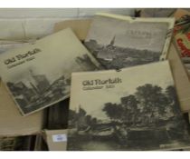 BOX CONTAINING OLD CALENDARS