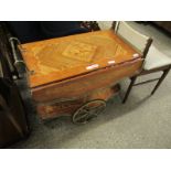 ITALIAN REPRODUCTION MARQUETRY INLAID RETRO TEA/DRINKS TROLLEY