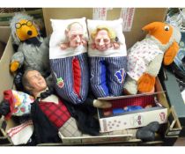 BOX CONTAINING SOFT TOYS, NOVELTY SLIPPERS ETC