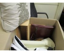 BOX CONTAINING LIFE VESTS, CUSHION ETC