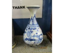 CHINESE BLUE AND WHITE BALUSTER VASE