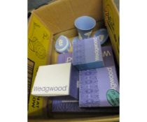 BOX OF VARIOUS WEDGWOOD ITEMS (SOME BOXED)