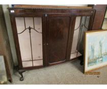 MAHOGANY DEMI-LUNE DISPLAY CABINET WITH GLAZED FRONT AND SIDES