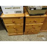 PAIR OF MODERN PINE THREE DRAWER BEDSIDE CABINETS