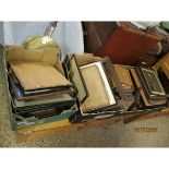 THREE BOXES OF VARIOUS PICTURE FRAMES, PRINTS, PICTURES ETC