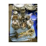 TRAY OF VARIOUS SILVER PLATED WARES