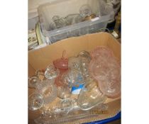 GLASS WARE, JELLY MOULD, DRINKING GLASSES ETC