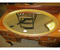 GILT FRAMED OVAL WALL MIRROR