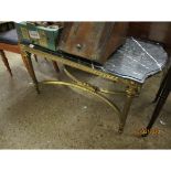 REPRODUCTION FAUX MARBLE AND GILDED COFFEE TABLE