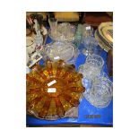 COLLECTION OF VARIOUS AMBER AND OTHER GLASS WARES