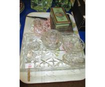 TRAY OF VARIOUS GLASS WARE AND METAL WARE