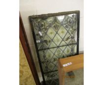 ANTIQUE STAINED GLASS WINDOW PANEL A/F