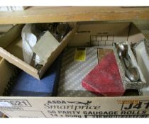 BOX VARIOUS SETS OF PLATED CUTLERY ETC