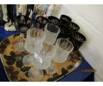 TRAY VARIOUS HOCK GLASSES