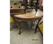 MAHOGANY D-END WIND OUT EXTENDING DINING TABLE