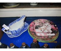 VARIOUS COLLECTORS PLATES, SPODE GRAVY BOAT AND STAND