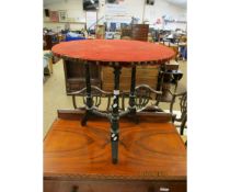 EBONISED FRAMED CIRCULAR OCCASIONAL TABLE