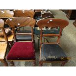 SET OF THREE BAR BACK UPHOLSTERED SEAT DINING CHAIRS