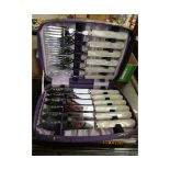 FITTED CASE OF FISH KNIVES AND FORKS