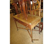 REGENCY PERIOD MAHOGANY TWO-DRAWER SIDE TABLE CONVERTED TO A DRESSING TABLE