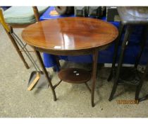 EDWARDIAN OVAL INLAID TWO-TIER OCCASIONAL TABLE